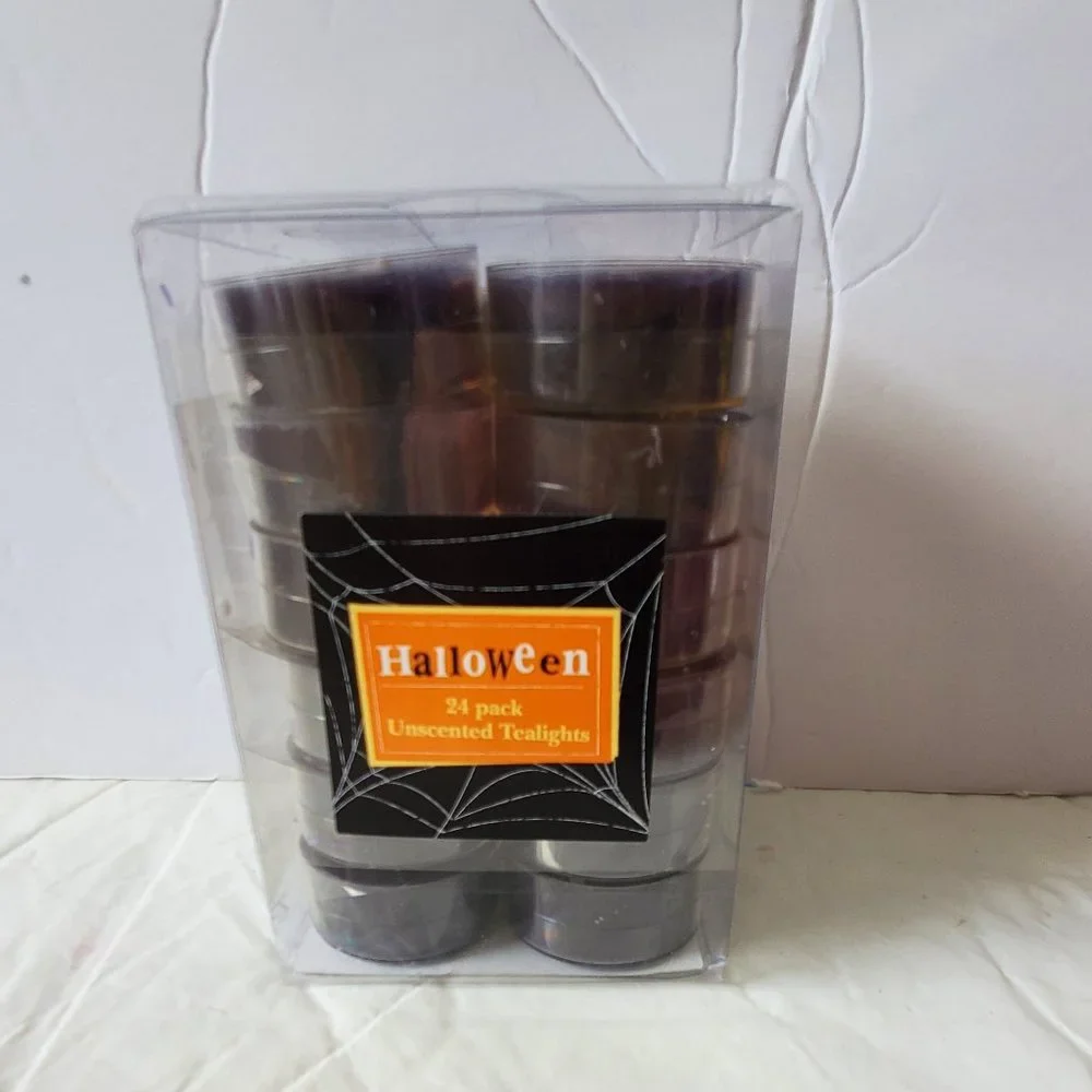 Two Purple Halloween Spooky Sweets Candles
